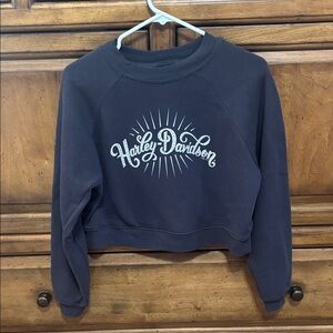 Harley-Davidson Women's Charcoal Cropped Sweatshirt